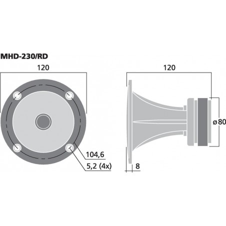 Monacor MHD-230/RD 40 W, 8 Ω