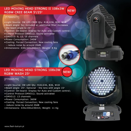 LED Judanti galva STRONG II 108x3W RGBW CREE BEAM