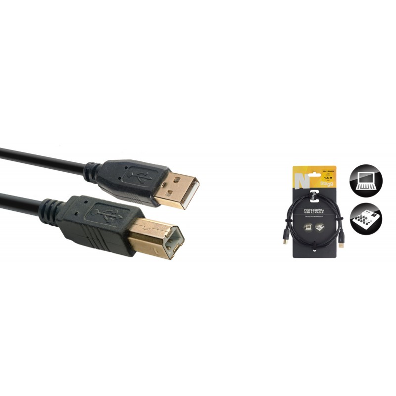 Duomenų kabelis Stagg USB-A/m - USB-B/m 1.5m