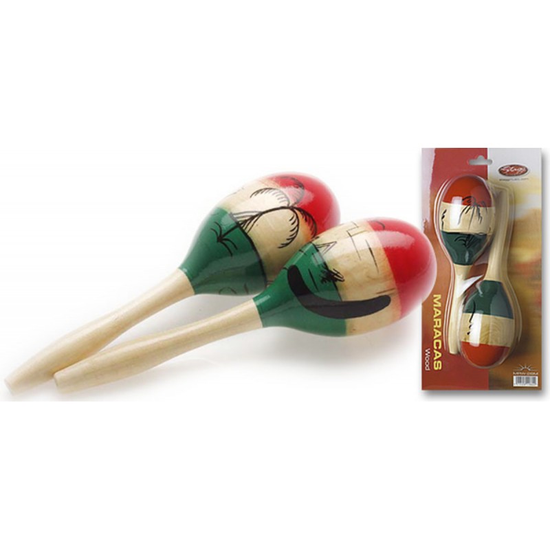 WOOD MARACAS OVAL 26CM MEXICAN