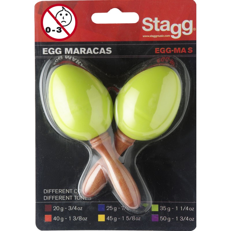 Plastic egg maracas Stagg EGG-MA S/GR