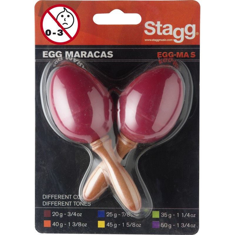 Plastic egg maracas Stagg EGG-MA S/RD