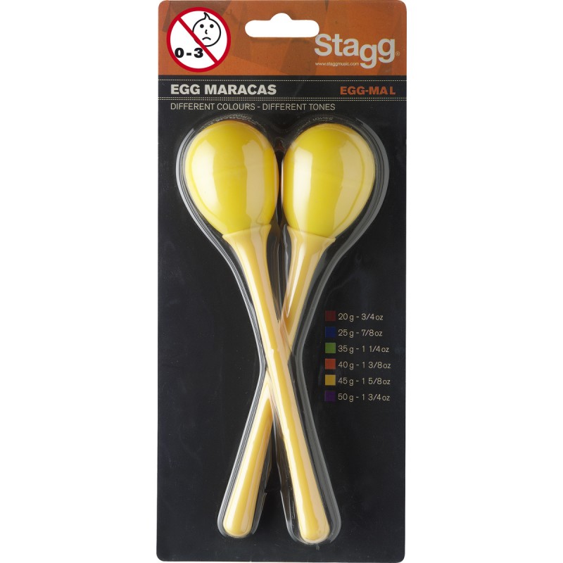 Plastic egg maracas Stagg EGG-MA L/YW