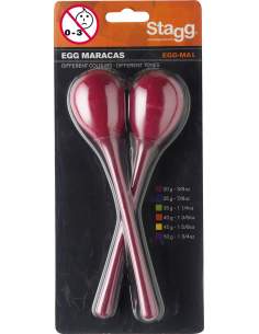 Pair of plastic egg maracas Stagg EGG-MA L/RD