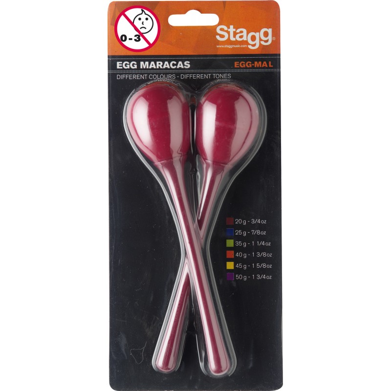 Pair of plastic egg maracas Stagg EGG-MA L/RD